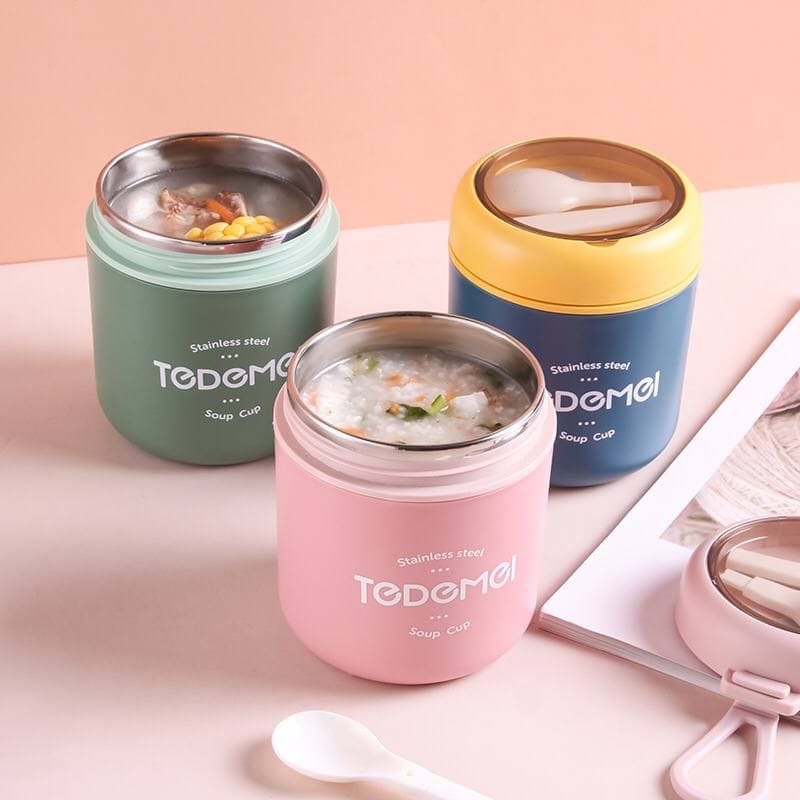 Kotak Makan Anak Stainless 550ml Soup Cup Termos Sup Food Jar Set Kotak Makan Anak Premium Kids Lunch Box Set Tedemei Lunch Box Bento Stainless Wadah Bekal Anak Stainless