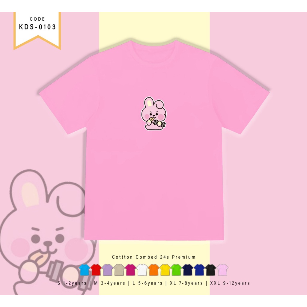 KAOS TINY TEEN BERGAMBAR KARAKTER / BT211 EATS MIDDLE SMALL / CUSTOM T-SHIRT TERMURAH