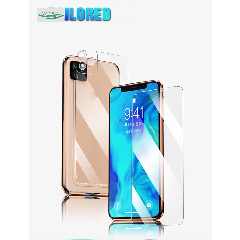 Pelindung Layar Tempered Glass Depan + Belakang Untuk Iphone 13 Pro Max 12 11 Xr Xs X 12mini 7 8 Plus