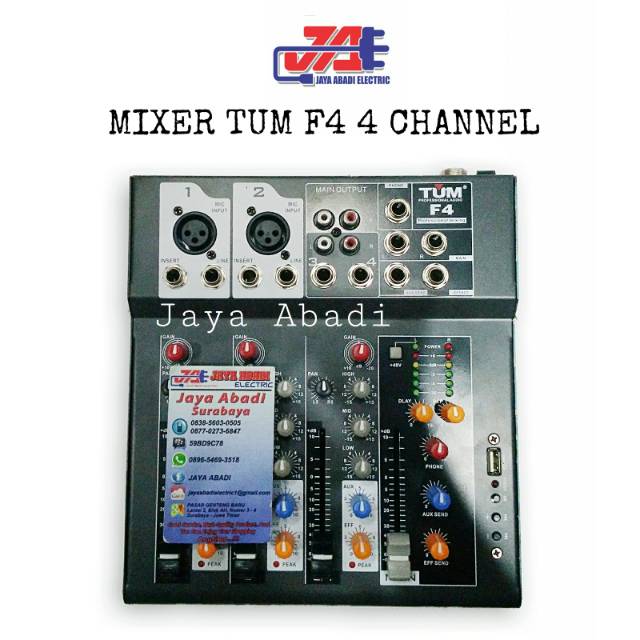 Mixer TUM F4 USB / Mixer TUM F4 ( 4 CHANNEL )