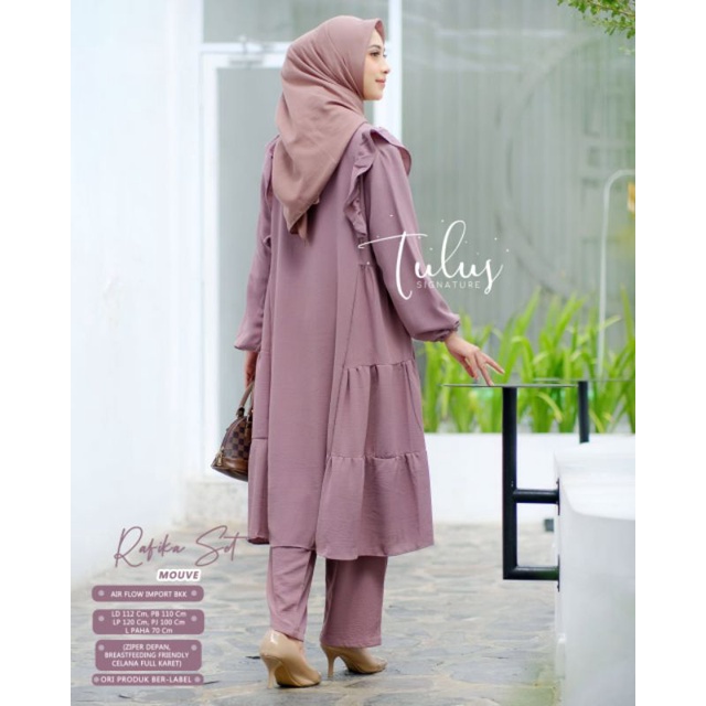 RAFIKA SET BY TULUS SIGNATURE / ONE SET WANITA MUSLIMAH / Setelan baju wanita airflow import