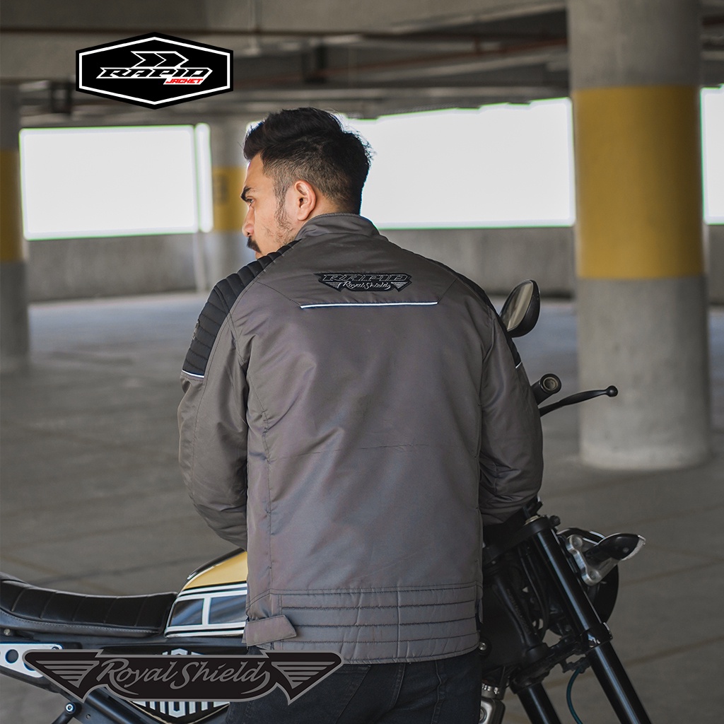 Jaket motor touring premium RAPID ROYALSHIELD vintage jacket reflektif, berventilasi, anti air dan anti angin dengan design vintage dan full bordir