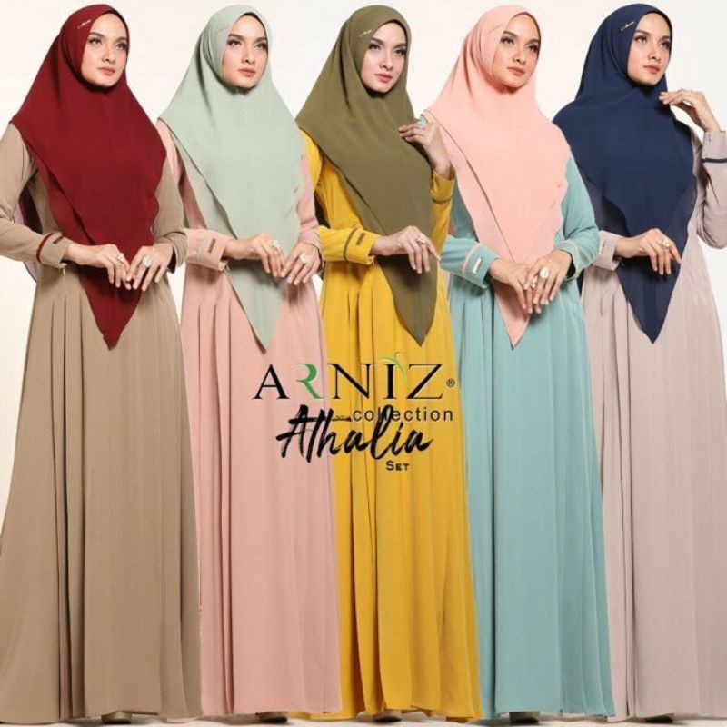 Gamis Athalia Set Arniz Fashion Muslim Dewasa Dress Muslim Dewasa By Arniz