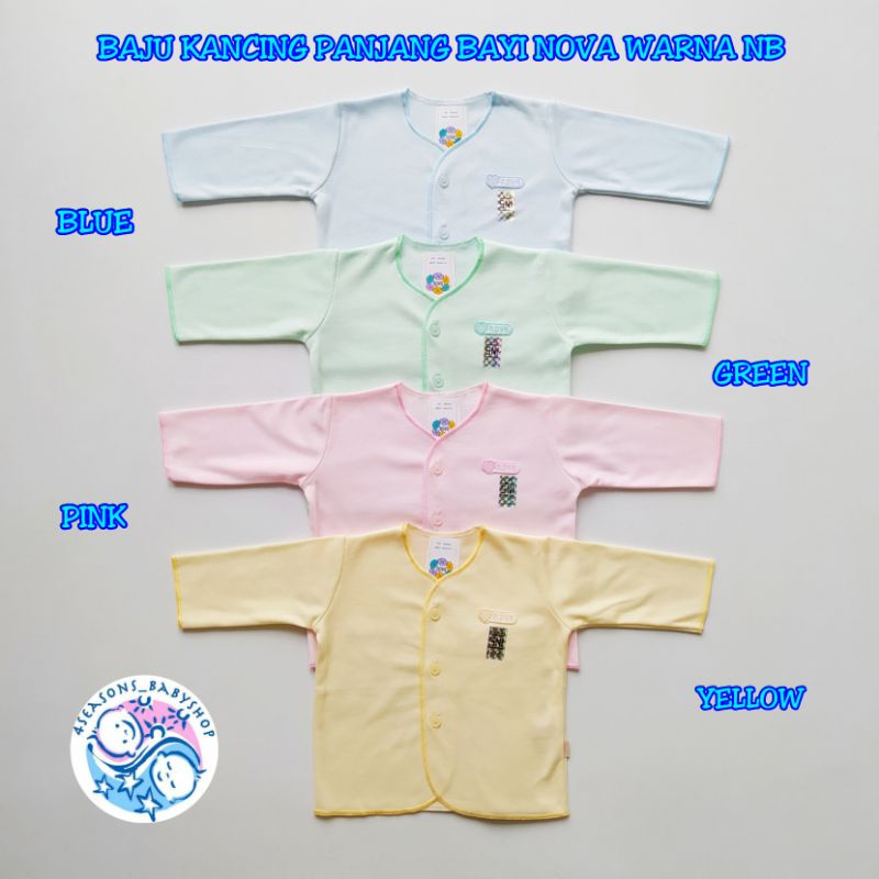 BAJU KANCING PANJANG BAYI NOVA WARNA NB (NEWBORN)