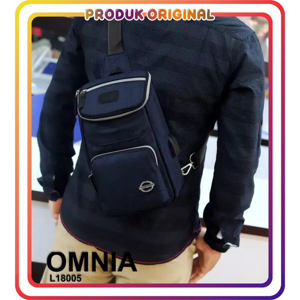 COD TAS PUNGGUNG PRIA ORIGINAL OMNIA SERI L18005 #PRODUK IMPORT HIGH QUALITY POLYESTER