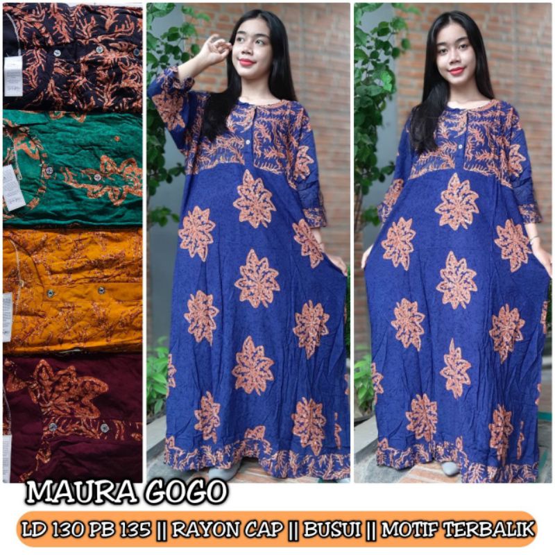 DASTER Maura jumbo busui ld 130 gugo kancing depan Batik cap pekalongan-Gogo 2