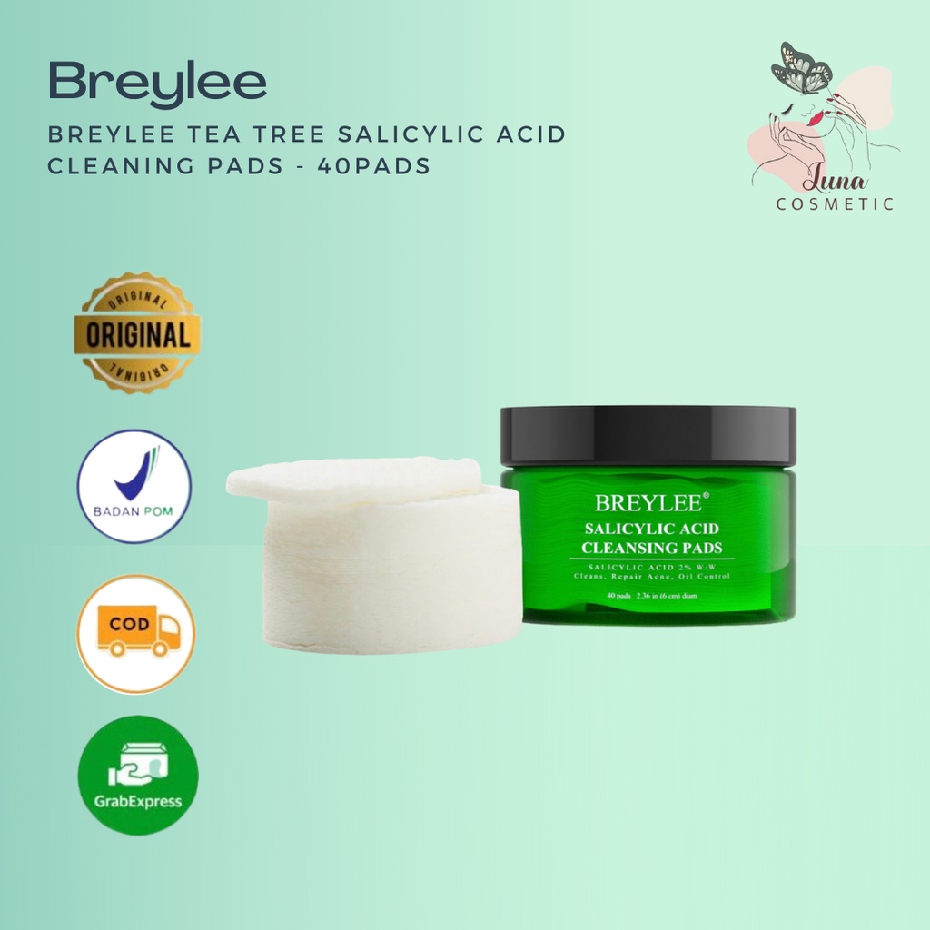 [READY] Breylee Tea Tree Salicylic Acid Cleaning Pads / Breylee Cleansing Pad - Cleanser Pad Breylee Menghilangkan Jerawat &amp; Membersihkan Pori Wajah Isi 40pads