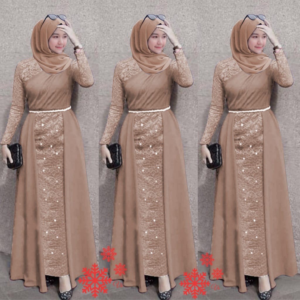 GAMIS BRUKAT MUTIARA LAKSHANA MAXI / GAMIS KONDANGAN / FASHION MUSLIM / GAMIS KEKINIAN / GAMIS MURAH