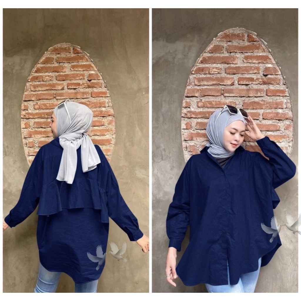 Toply shop Kemeja alya jumbo  Muslim LD 120 CM PJG 70 CM UK XXL