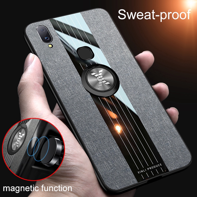 Case Hpnya Untuk Hp Vivo V11 Pro V11i Finger Ring Holder Fabric Cloth Cellphone Cover For Vivo V11 Shopee Indonesia