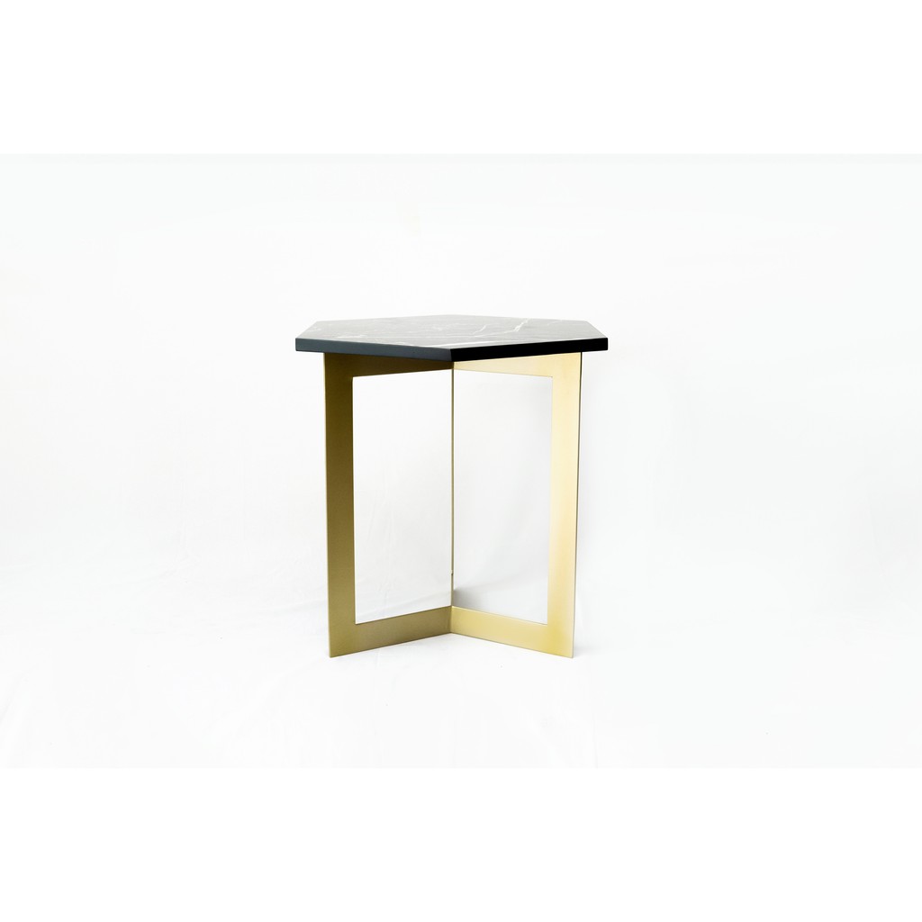 NERO HEXAGON SIDE TABLE | Meja Samping Hexagon Nero | 50x50