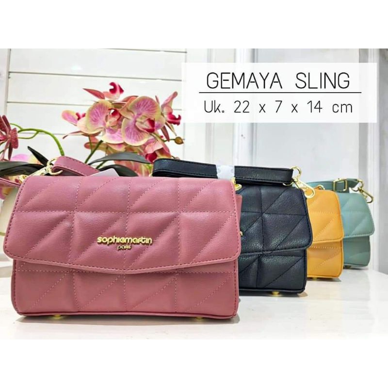 TAS GEMAYA SLING : BLACK , YELLOW , PINK , GREEN , SOPHIE MARTIN PARIS OFFICIAL PROMO ORIGINAL SELEMPANG WANITA WOMAN BAG