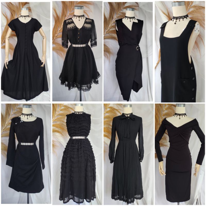 dress hitam black dress premium