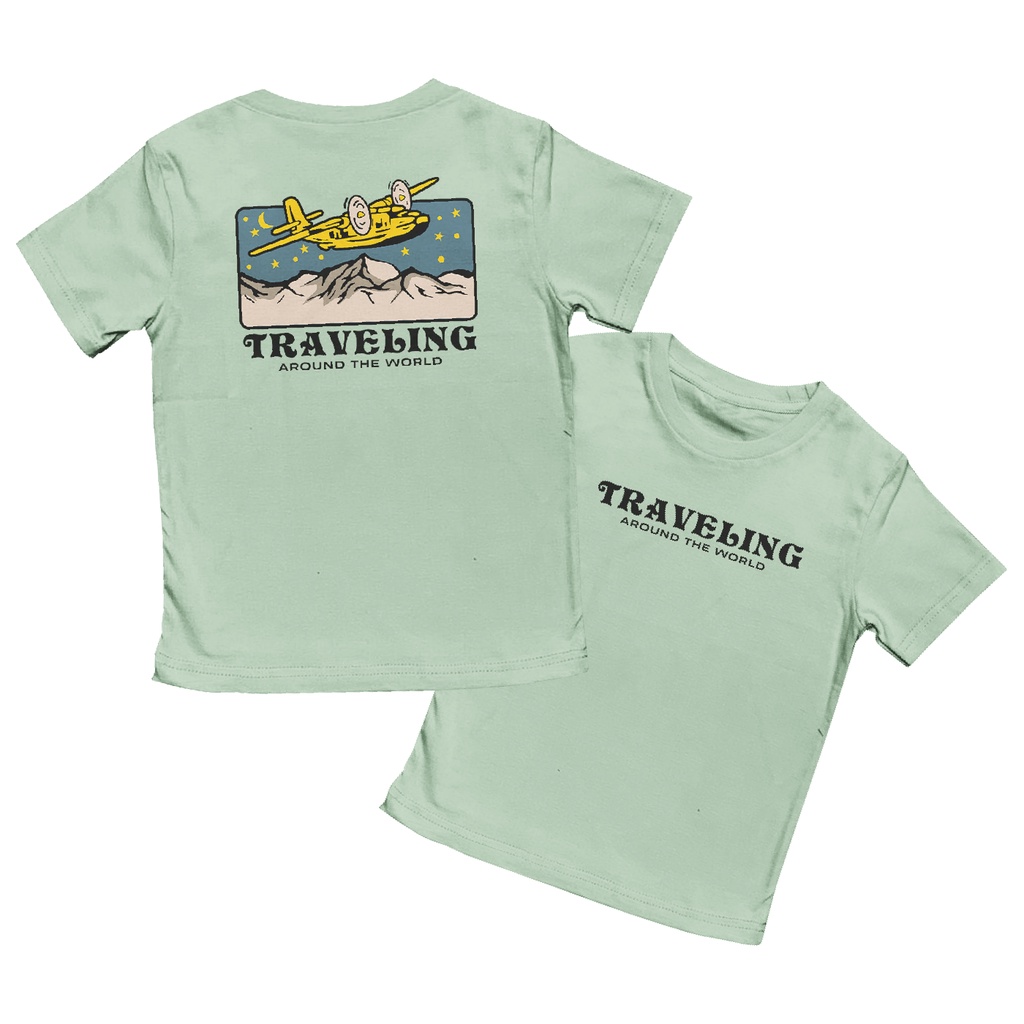 Kaos Anak 1-12 Tahun Beach Series Unisex Gazken Motif Traveling