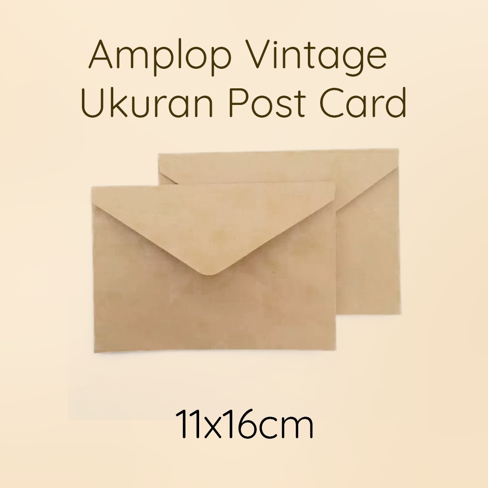 

Amplop Coklat Post Card - Amplop Vintage Ukuran Kartu Pos - 11x16cm