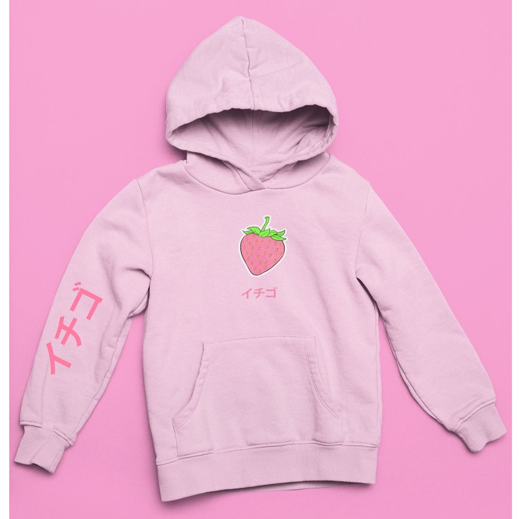 Hoodie Ichigo Strawberry Kawaii Japan Premium Cotton Fleece