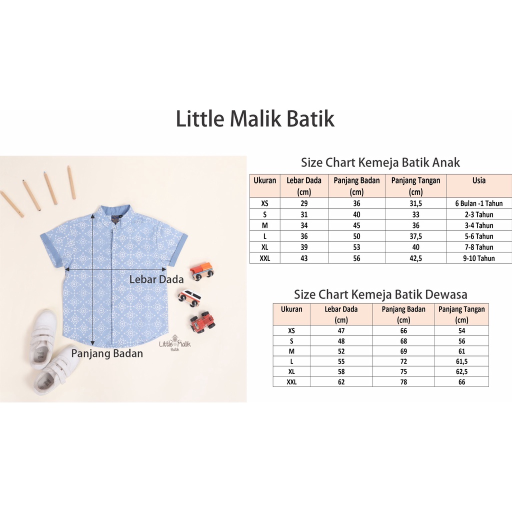 -Batik Organik- Kemeja Batik Anak Lengan Pendek By Little Malik Batik, Garutan Biru Benhur