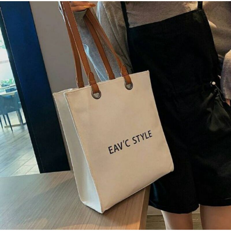 BINEKA - Totebag EAV'C style - Cod totebag kpop - Tote bag resleting kekinian murah - exo