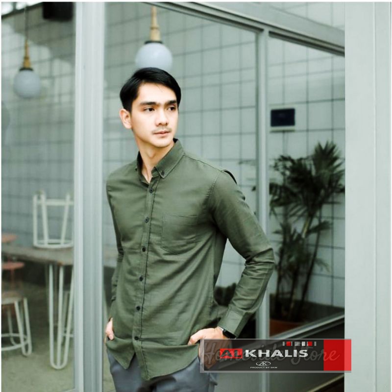 TURUN HARGA KEMEJA PRIA MENS POLOSAN LENGAN PANJANG COOLMAN PAKIAN PRIA CASUAL PAKAIAN DINAS KERJA