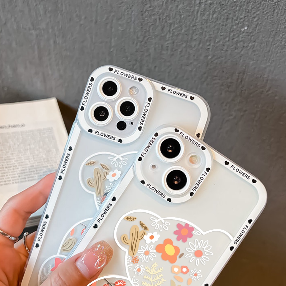 Case Pelindung Kamera Motif Kartun Bunga Beruang Untuk Vivo Y20 Y21 Y17 Y11 2019 Y12 Y15 Y15S Y30 Y95 Y91 Y91C Y93 Y90 V23 V23e S12 Y3 Y32 Y20T Y31 Y51