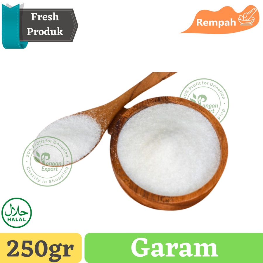 

Garam Yodium Premium Salt / Buah Bumbu Sayur Masak by Pangan Export - 250gr