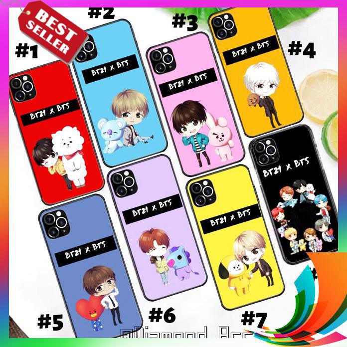 【TERBARU】 PREMIUM Case Hp Glass MOTIF BT21 X BTS XIAOMI REDMI 6A