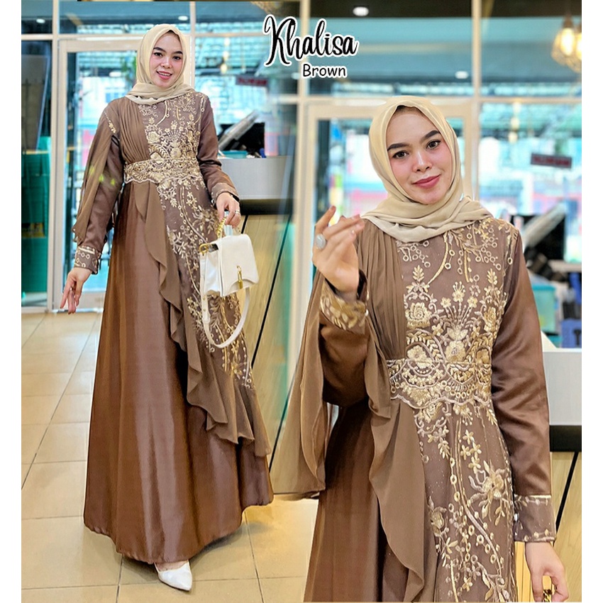 GAMIS PESTA NIKAHAN KHALISA DRESS BORDIR