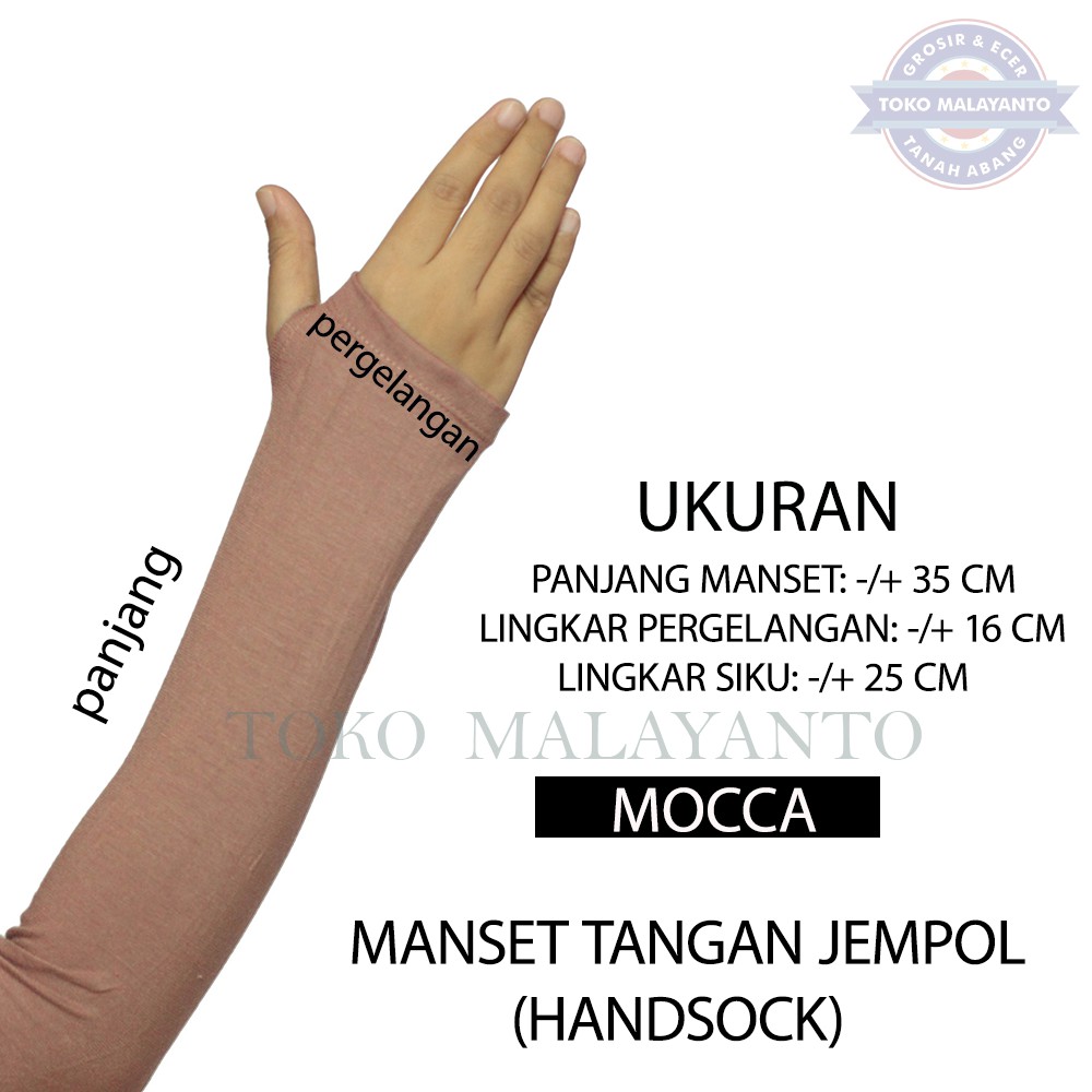 MANSET TANGAN DAN MANSET TANGAN JEMPOL  Pria dan Wanita/Fingerless/Handshock Jempol Polos Bahan KAOS-4