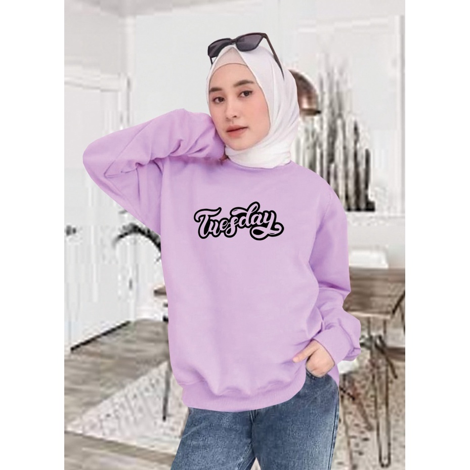 Kaos Lengan Panjang TUESDAY/ Kaos Sweatshirt / Atasan Wanita / Atasan Wanita Lengan Panjang / Atasan Import / Kaos Wanita Blus