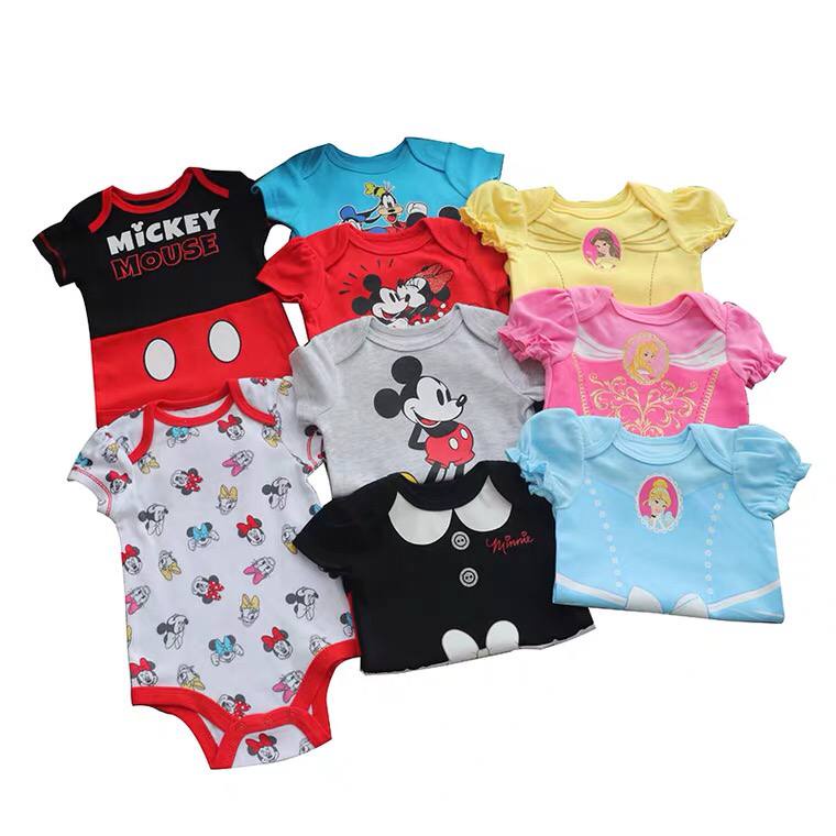 BAJU BAYI JUMPER ROMPER NEWBORN MICKEY MINNIE MOUSE PIYAMA IMPOR