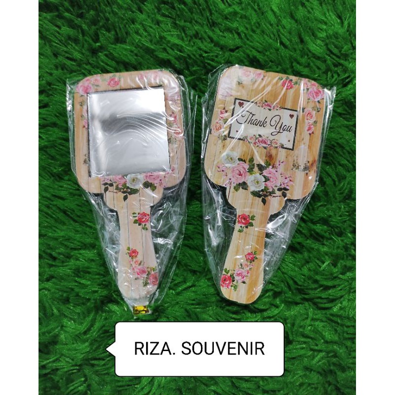 50PCS SOUVENIR KACA GAGANG MOTIF BUNGA CANTIK KEMAS PLASTIK
