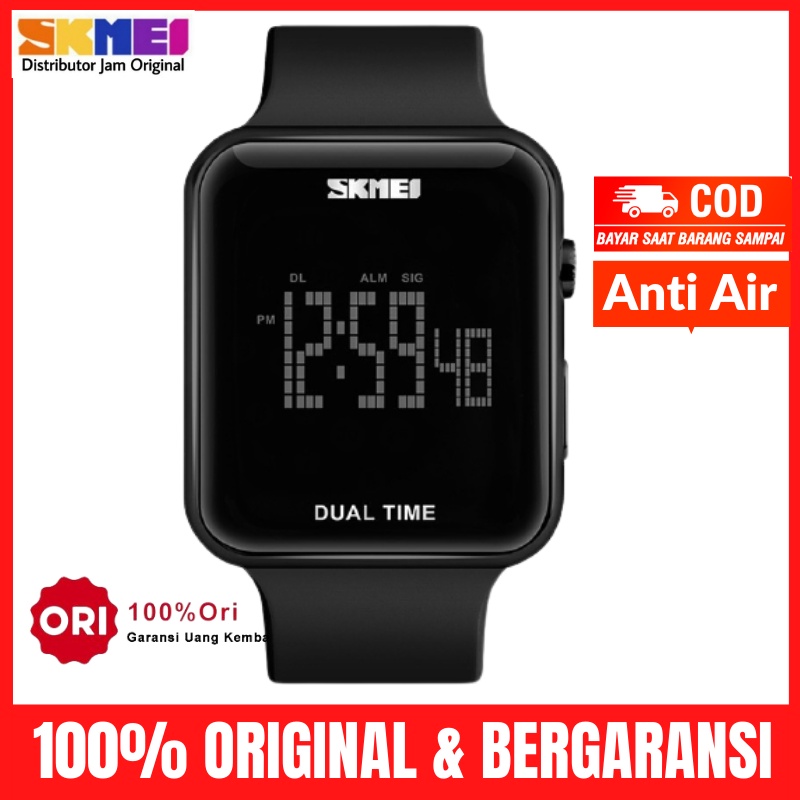 Jam Jm Tangan Tngan Wanita Perempuan Cewek Cewe Digital Anti Air Skimei Skmei Skemei Original 1271-Hitam