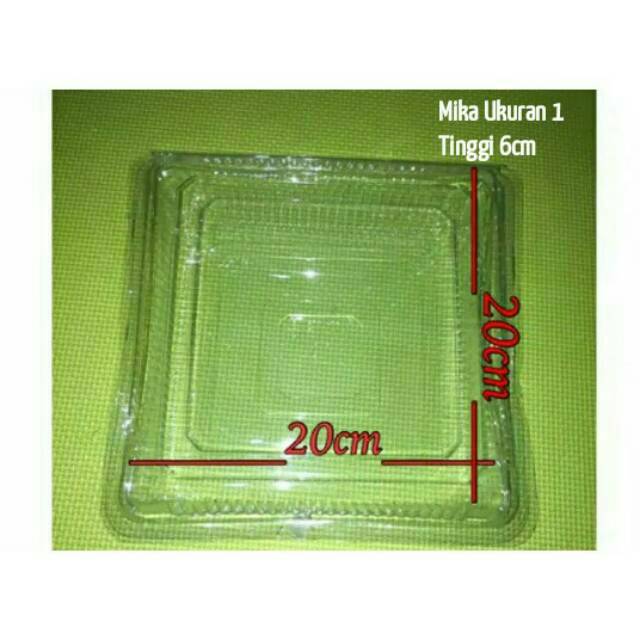 PLASTIK MIKA UKURAN 1A box kotak mika plastik bening tempat bolu kecil bolu kue