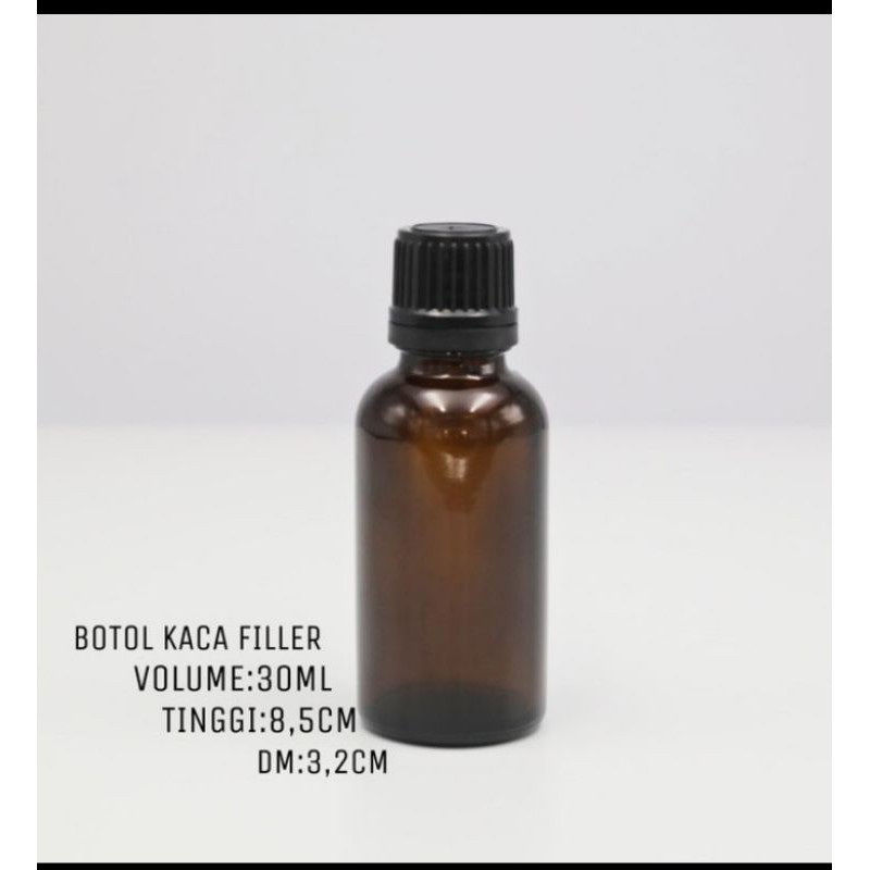 botol kaca amber 30 ml filler hitam