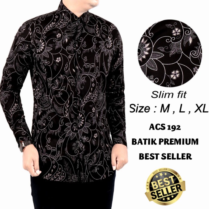 KEMEJA BATIK PRIA SLIM FIT / BAJU BATIK PRIA SLIM FIT ACS192