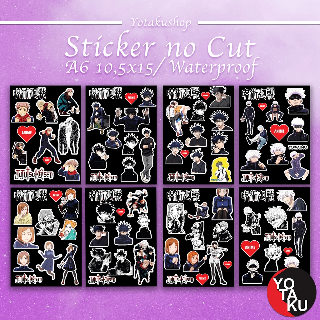 

Sticker no Cut Jujutsu Kaisen Waterproof Gojo Yuji Nobara Megumi Scrapbooking Vinyl