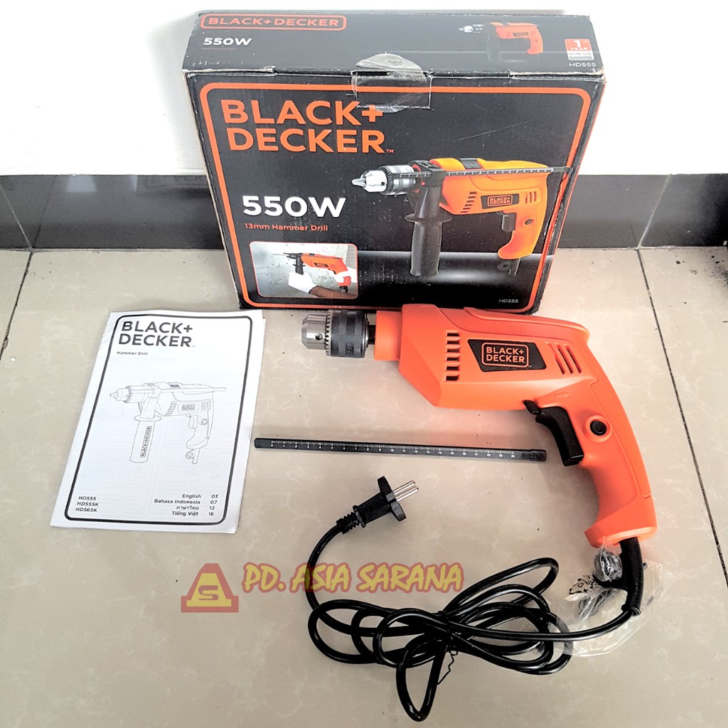 Jual Mesin Bor Tembok Beton 13mm Listrik Blackdecker Hd555 Impact Drill Shopee Indonesia 1596