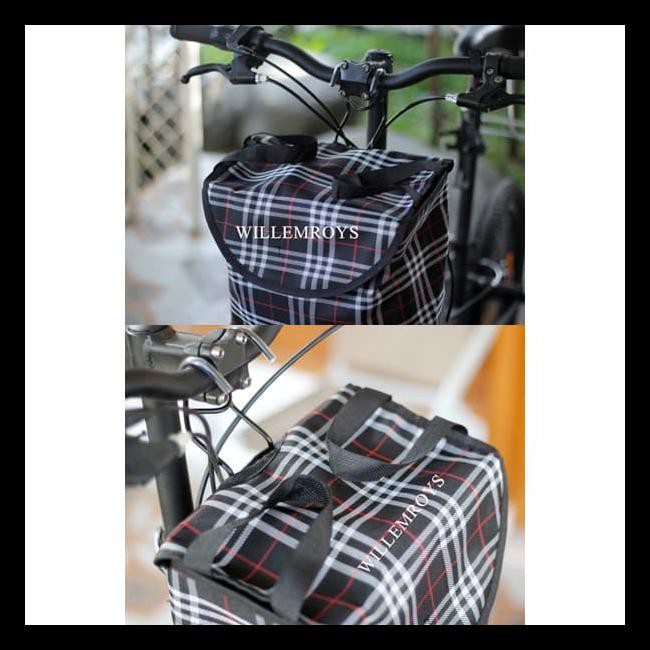 UNIK Tas keranjang depan sepeda lipat - cream