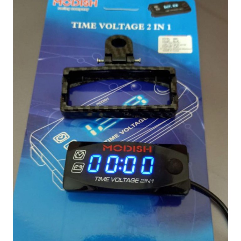 Voltmeter plus breket kotak universal 2 ini 1