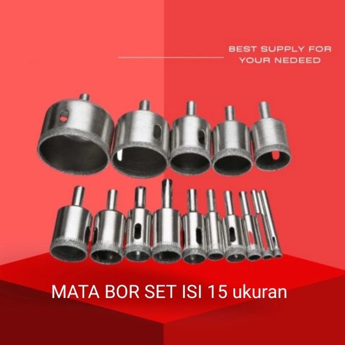 #####] Mata Bor Kaca 15 pcs Hole saw keramik granit Diamond coated pelubang