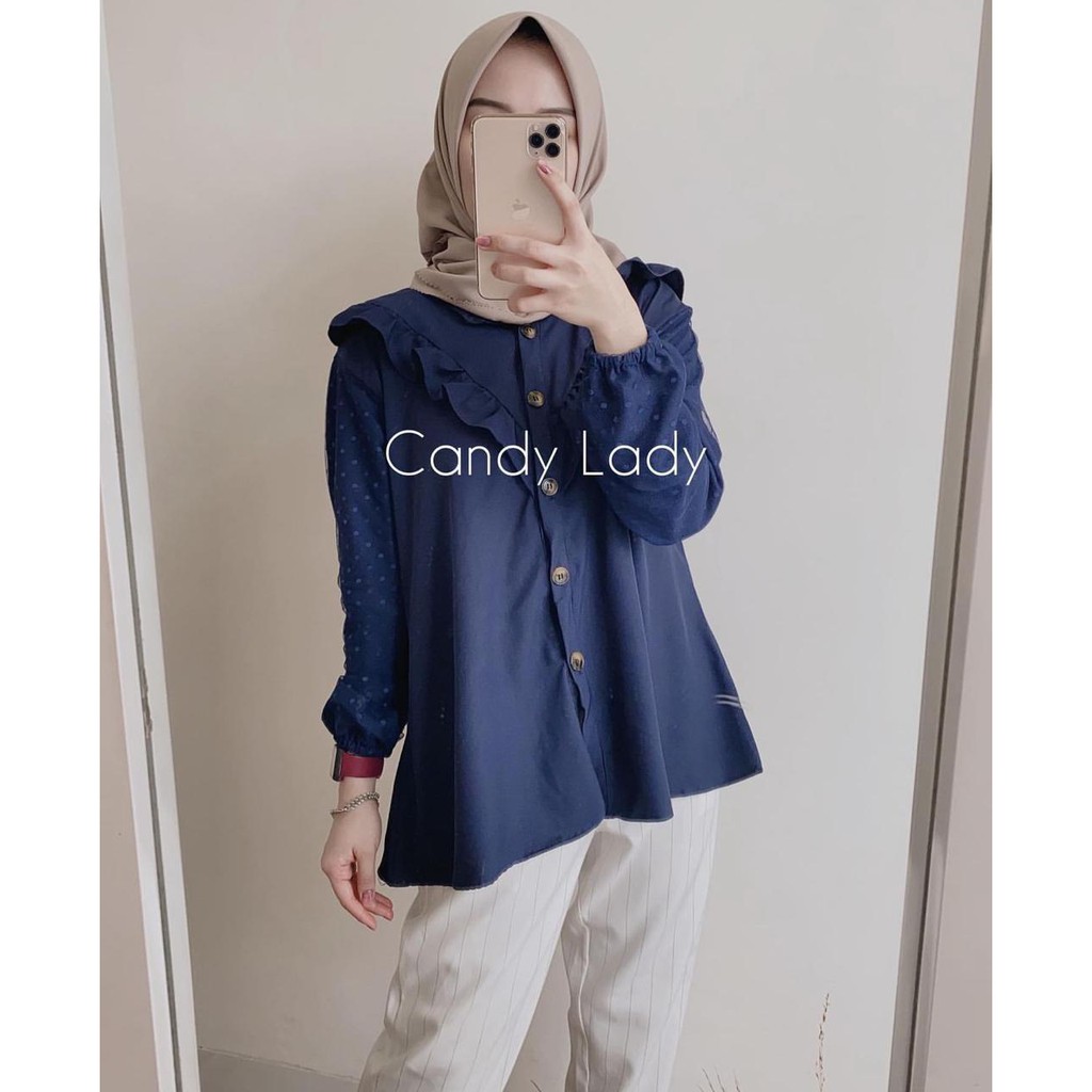 1KG MUAT 5PCS | YONARA RUFFLE BLOUSE LACE DOTTY HITS OOTD SELEBGRAM FASHION GROSIR MURAH WANITA