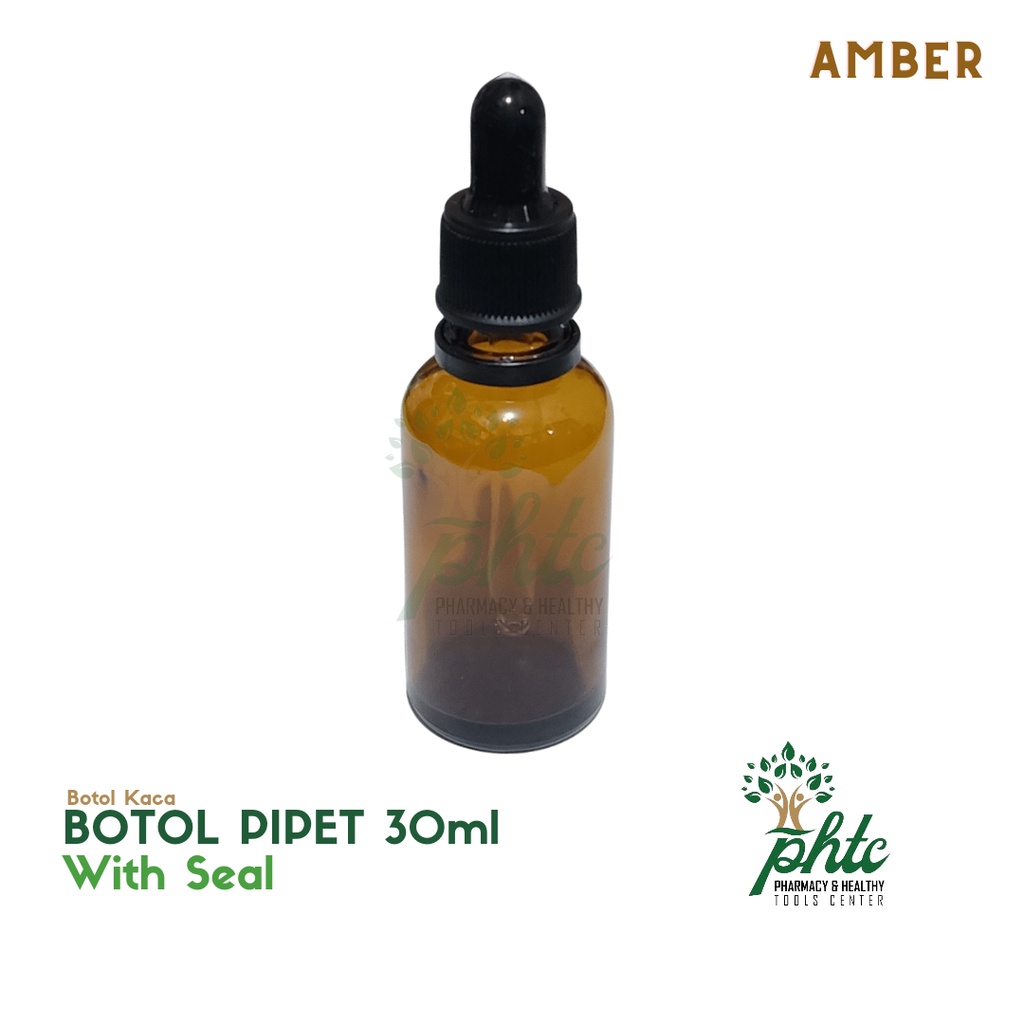 Botol Pipet Kaca Coklat 30ml - Tebal