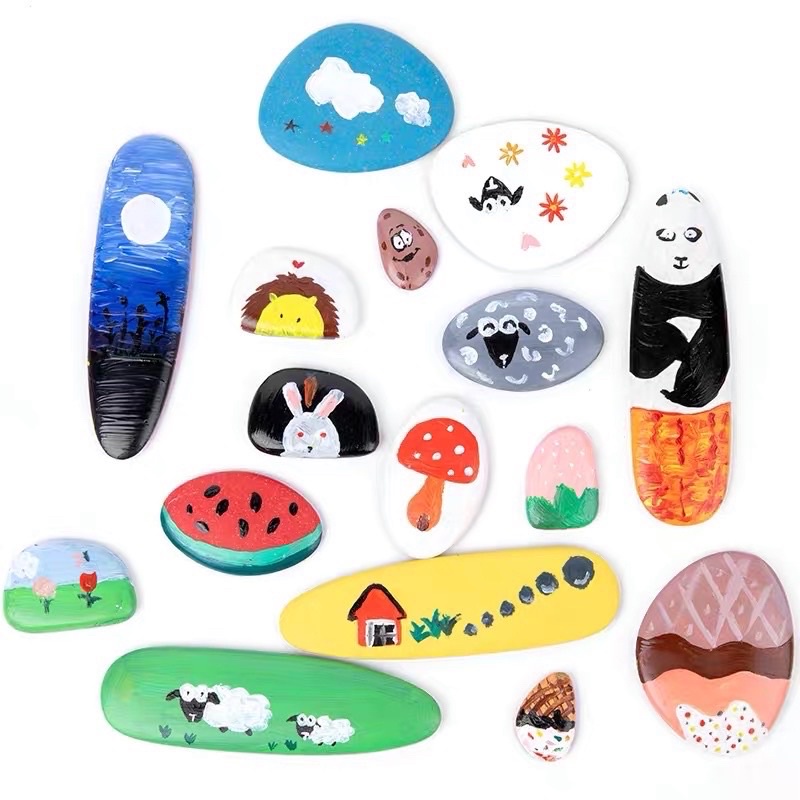 wooden fun stone coloring color shape recognition