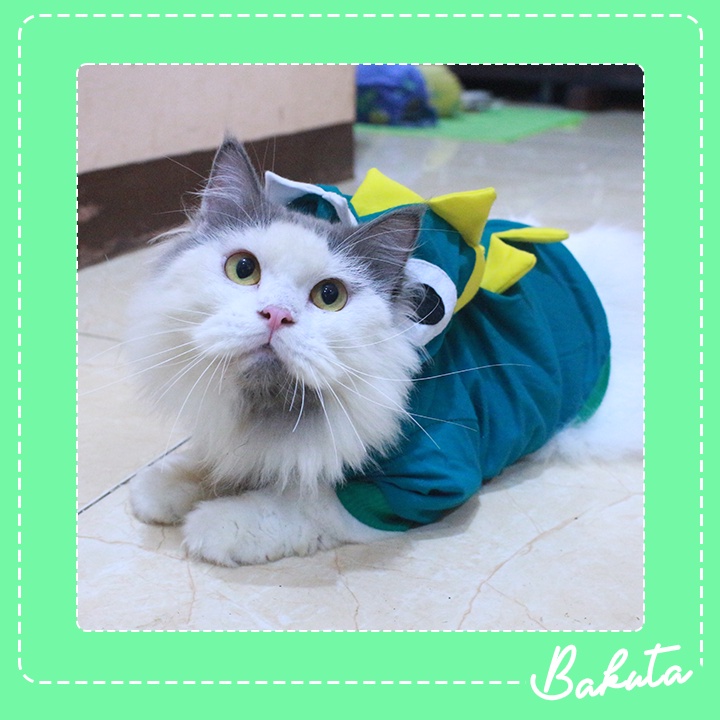 Kostum ayam naga hijau untuk kucing dan anjing / baju kucing murah size S M L XL