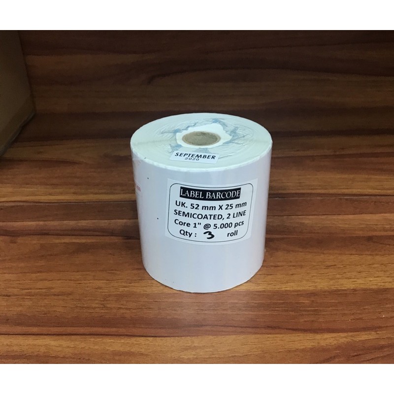 

Lebel Barcode Ukuran 52x25mm Bahan semicoated