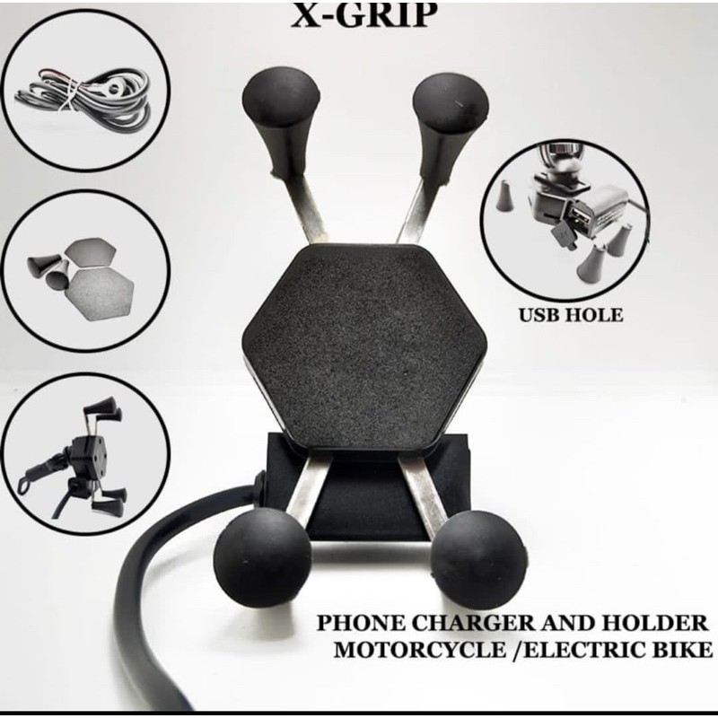 Holder Hp X grip + Charger USB Motor