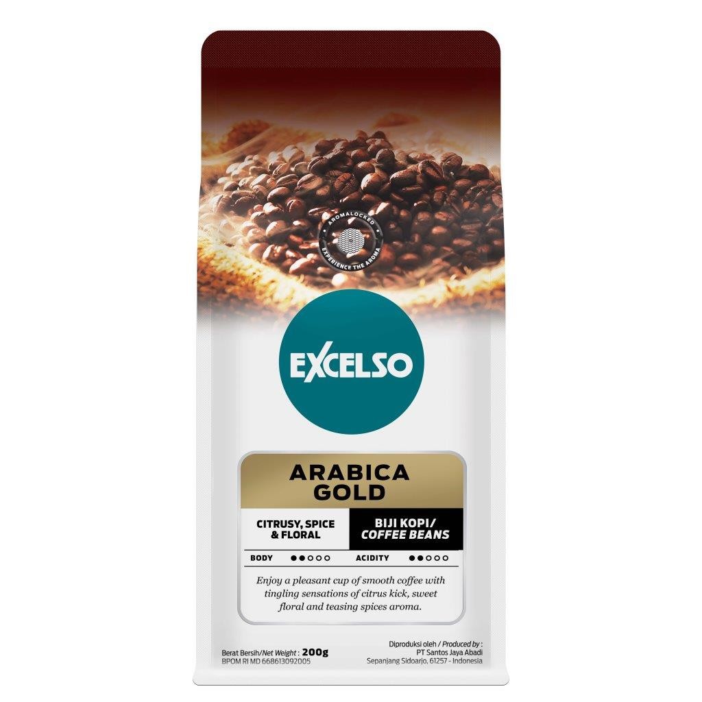 

Excelso ~ Arabica Gold Coffee Beans 200gr Kopi Biji Excelso Arabica