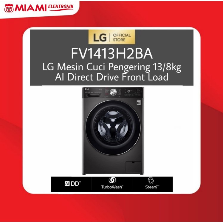 LG FV1413H2BA Mesin Cuci + Pengering 13/8kg AI Direct Drive Front Load