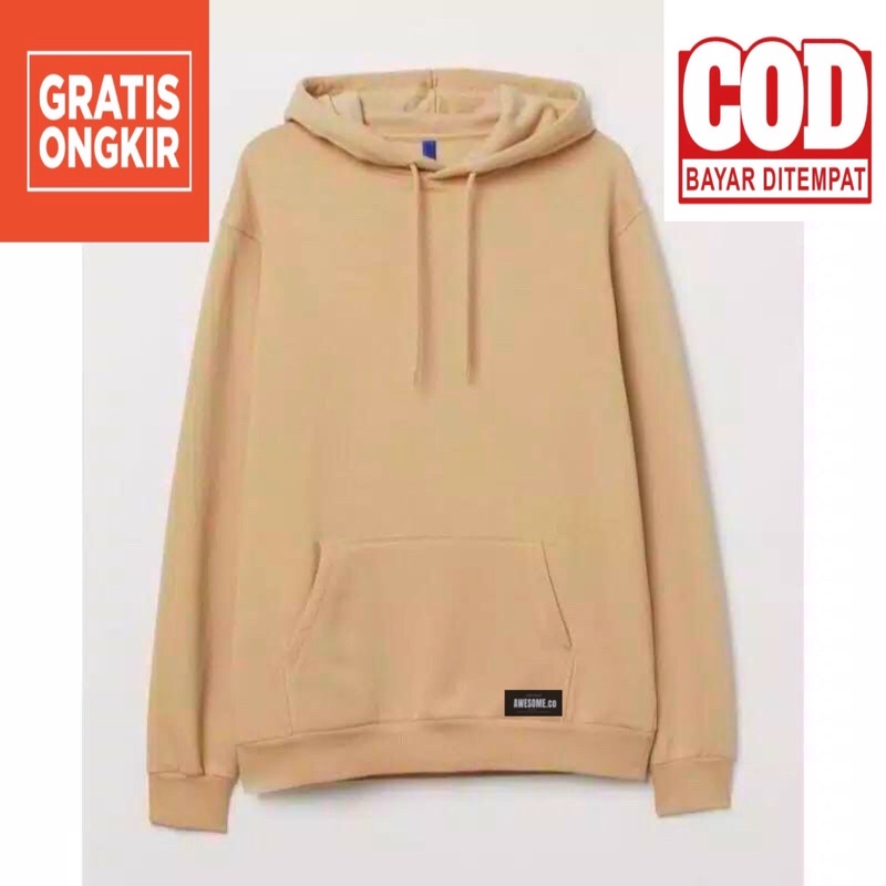 Hoodie Polos Pria Wanita Warna Cream Original Awesome.co