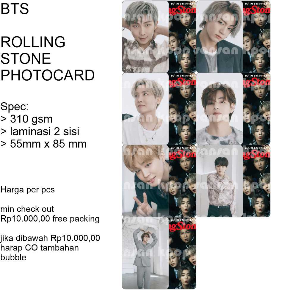 photocard bts versi Bangtan Rolling Stone unofficial